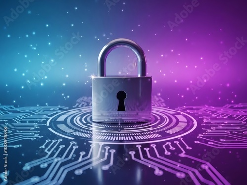 Wallpaper Mural Digital Lock Symbolizing Cybersecurity Measures in Modern Technology Environment Torontodigital.ca