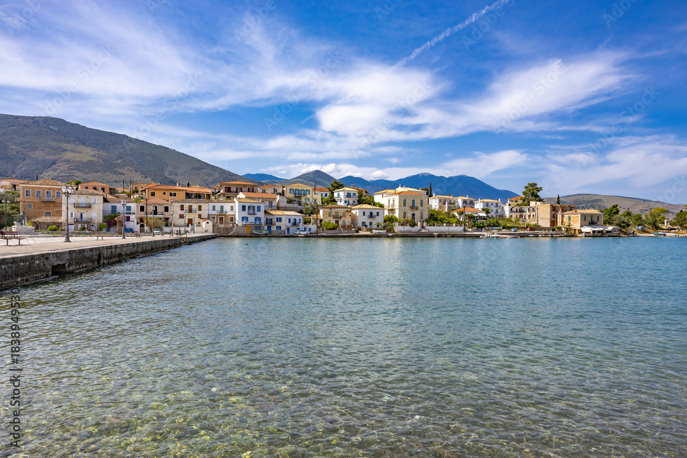 Obraz premium Aerial drone view of Galaxidi, Greece, in spring