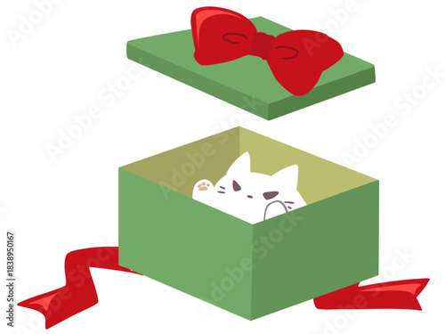 プレゼント ねこ 主線なし