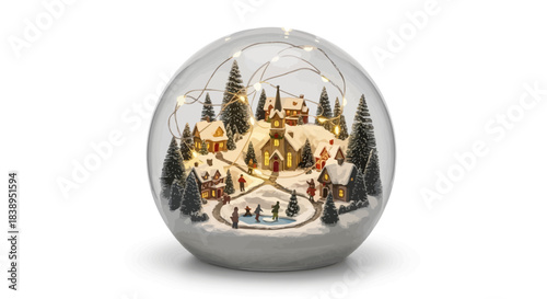 Glass globe with gold ornament