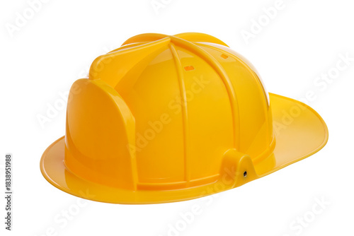 yellow fire fighter helmet isolated on a white background