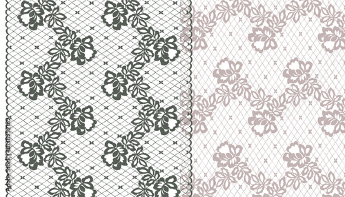 A lace pattern that can be used in two ways: as a border trim and as fabric yardage.