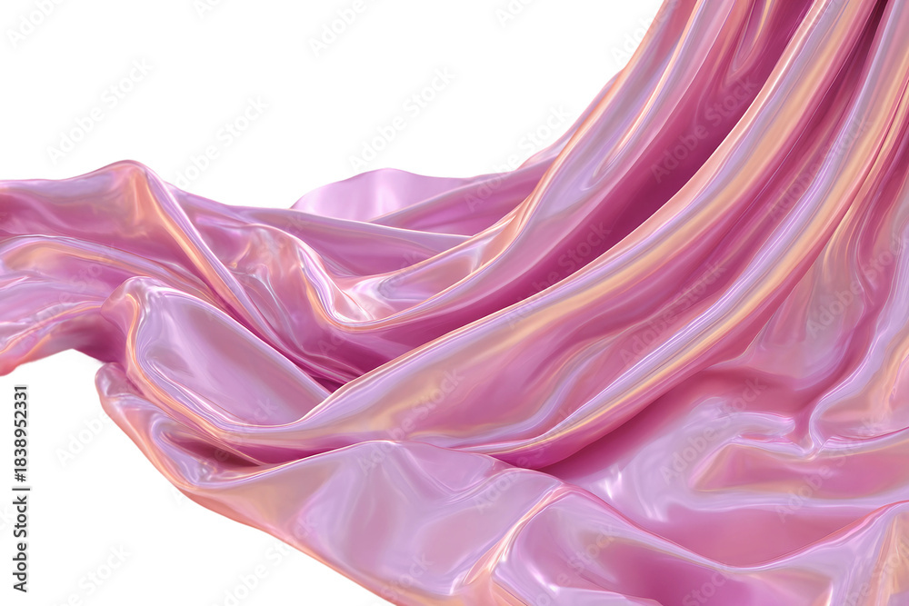 Fototapeta premium Draped silk fabric isolated on transparent background