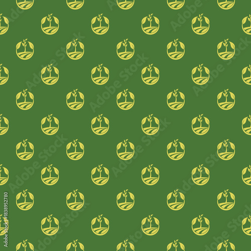 Agriculture seamless pattern isolated on color background