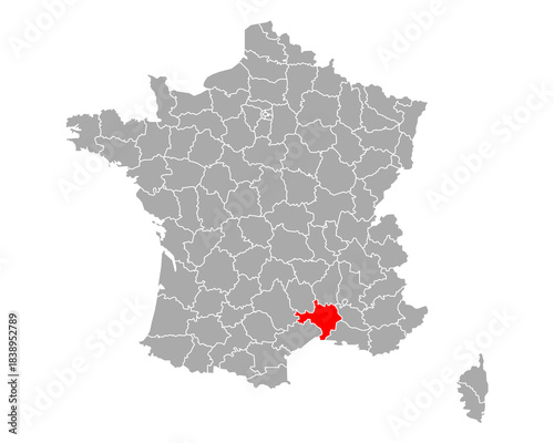 Karte von Gard in Frankreich