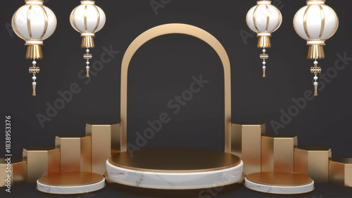 Vector illustration with frame islamic decoration