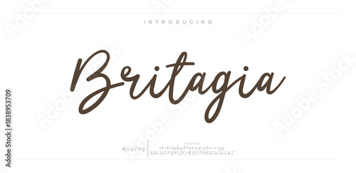 Britagia is an elegant handwritten script with stylish curves and a refined, luxurious feel.