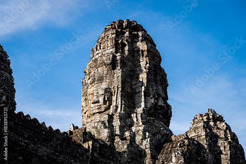 statue of bayon temple, angkor architecture