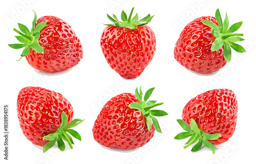 Strawberries isolated on white background