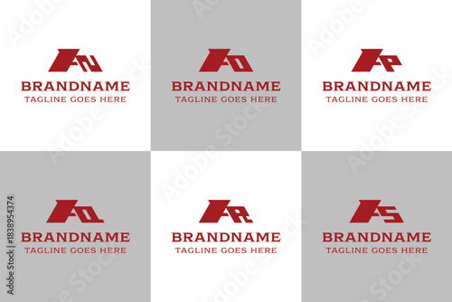 Letters AN AO AP AQ AR AS Monogram Logo Set, for business with NA OA PA QA RA SA initials