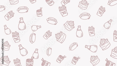 Asian Food Pattern Animated 