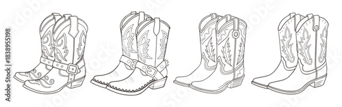 Collection of western cowboy boots.