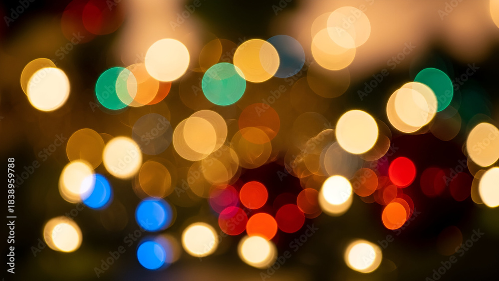 Obraz premium Festive bokeh lights twinkle brightly