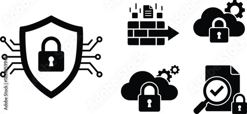 Cybersecurity service flat vector design on white background