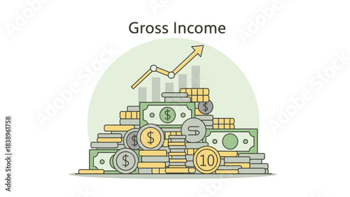 Visualizing Gross Income Growth Financial Success and Increasing Revenue Concepts