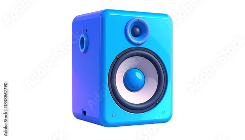 Cartoon blue square audio speaker