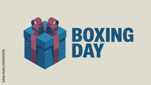 Boxing Day Gift Box Illustration with Holiday Celebration Theme
