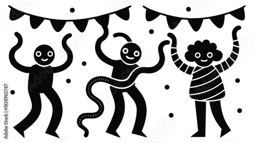 vector illustration of a dancing girl cartoon vector illustration animal people art design symbol design icon 