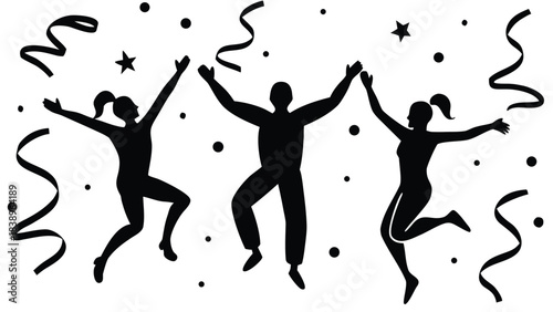 vector illustration of a splash of paint dance people sport illustration woman art boy jump running dancing design icon 