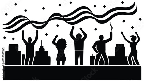 city skyline vector illustration silhouette vector people couple woman illustration love business family black symbol design icon 