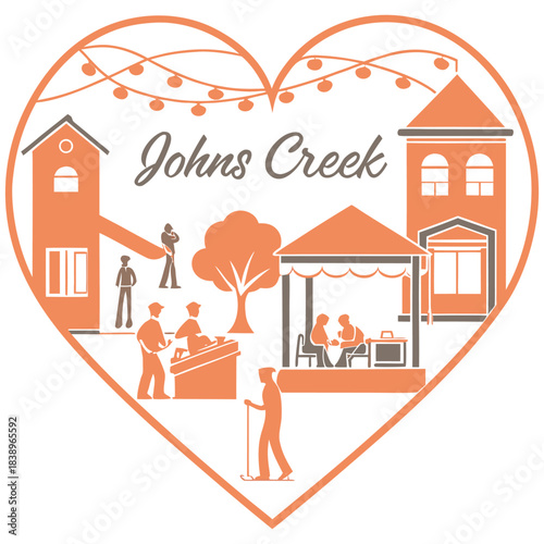 Johns Creek Town Center – Heart Shape Community Scene Georgia