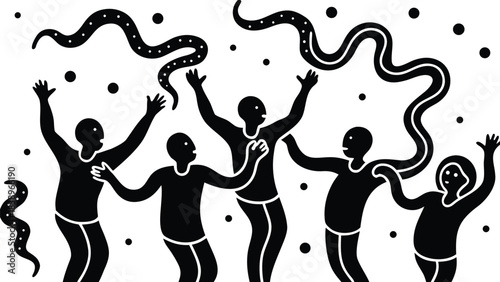 vector illustration of a dancing man silhouette evolution people dance vector sport woman illustration boy music business dancing art design icon 