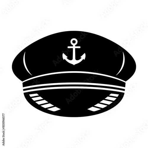 Captain's hat with anchor icon, symbol of nautical authority