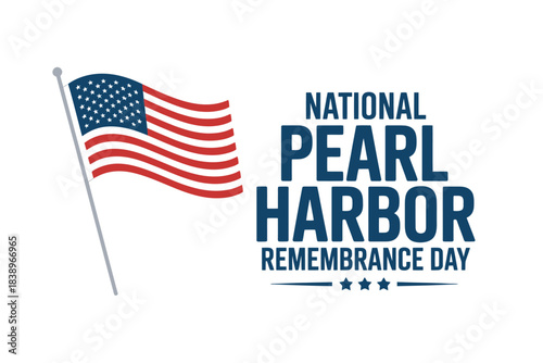 National pearl harbor remembrance day with us flag illustration
