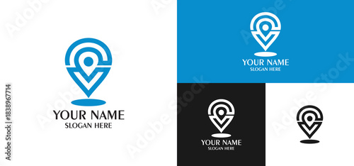 Abstract Location Pin Symbol for Navigation, Maps, Geographic Tracking and Discovery