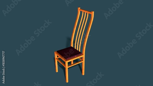 Chair in room anatomy. 3d illustrations