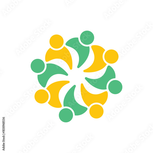 rotating successful people community logo design