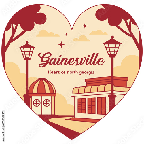 Gainesville Civic Buildings and Stars – Heart of North Georgia Poster