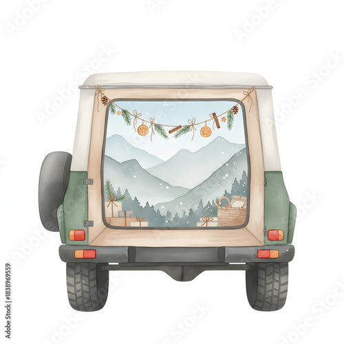Lorry or semi truck with a freight trailer on a long road, a vector illustration for transport business