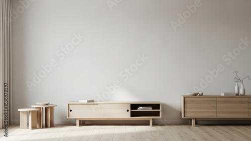 Minimal Scandinavian Interior Wall Frame Mockup Clean Neutral Style