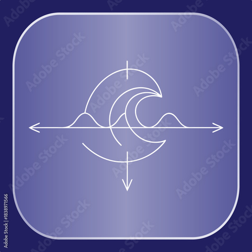 Seismic Waves Diagram Icon Graphic Design Element Vector Illustration Science