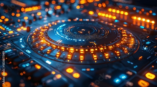 Futuristic technological circuit board