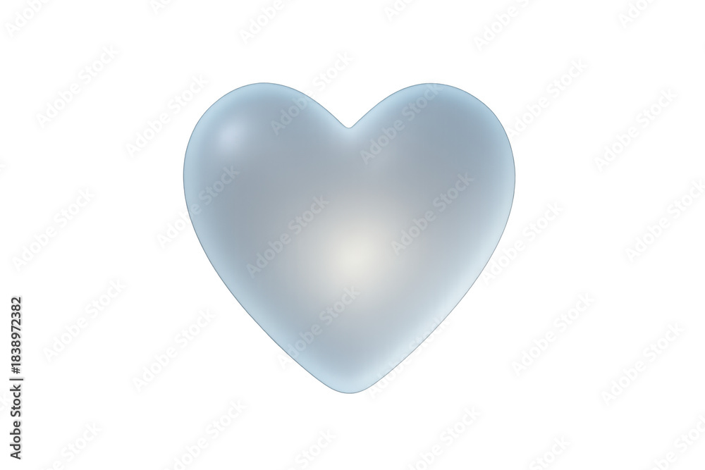 Fototapeta premium Blue bubble heart symbol floating on transparent background