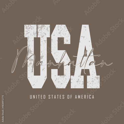 Retro typography university united states state vintage slogan print, 
highlighted grunge texture for graphic t-shirt or sweatshirt hoodie - Vector
