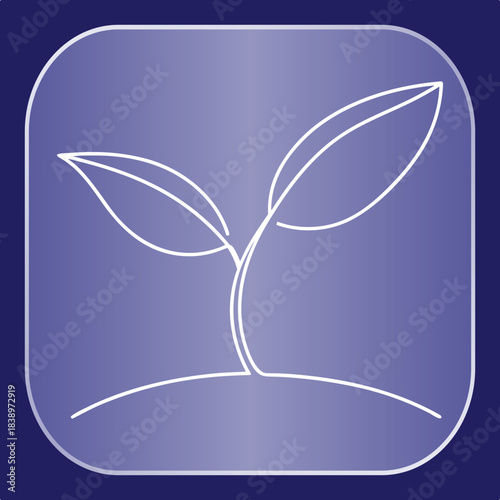 Growing Sprout Icon Design, Sustainable Development Symbol, Plant Life Cycle Illustration