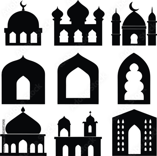 taj mahal vector set