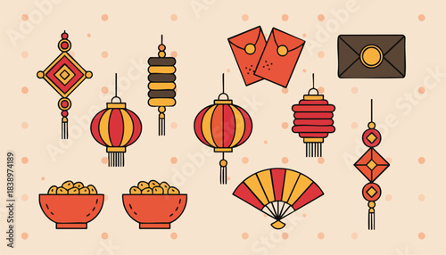 Vibrant Cultural Symbols and Decorative Elements