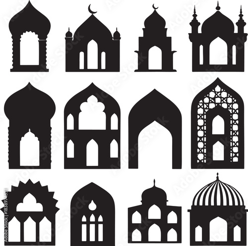 taj mahal vector set