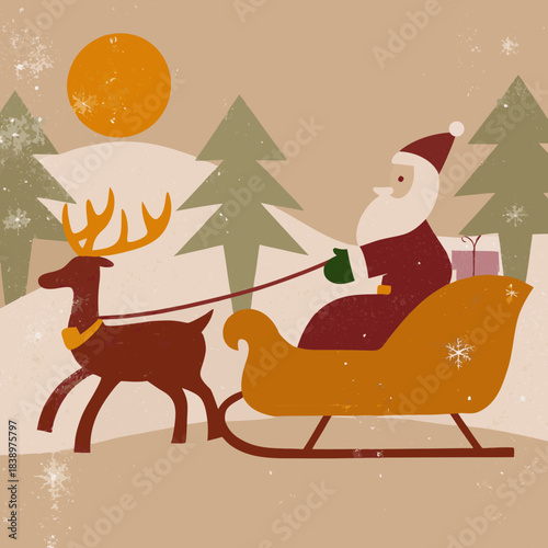 santa claus and his reindeer