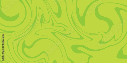 Abstract green background with hypnotic wavy lines pattern. Fresh and natural background
