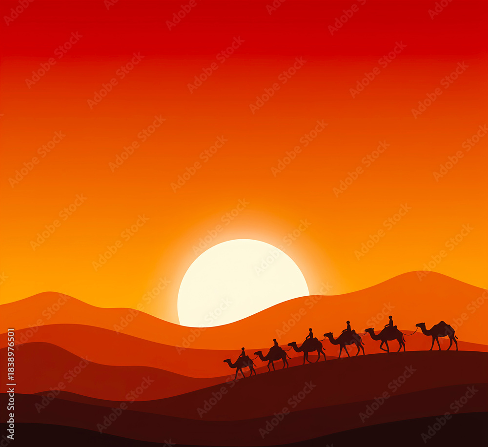 Fototapeta premium silhouette of a wild animal in the forest with a gradation of cloudy sky and beautiful sunlight or moonlight