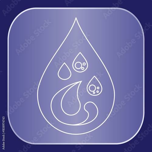 Water Drop Icon Design Element For Liquid Solutions And Hydration Concepts