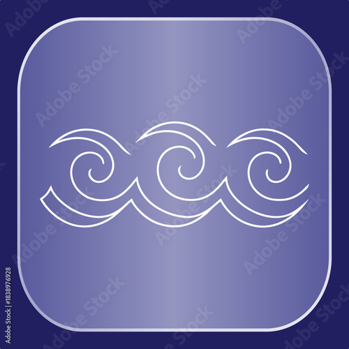 Ocean Waves Icon Design Element Marine Water Symbol Vector Illustration Graphic