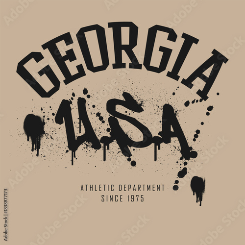 Retro typography university united states state vintage slogan print, 
highlighted grunge texture for graphic t-shirt or sweatshirt hoodie - Vector
