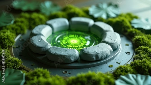 Forest Weapon Pool Technology Art Decoration Picture