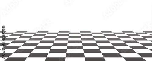 Chess perspective floor background. Black and white chessboard perspective floor texture. Checker board pattern surface
